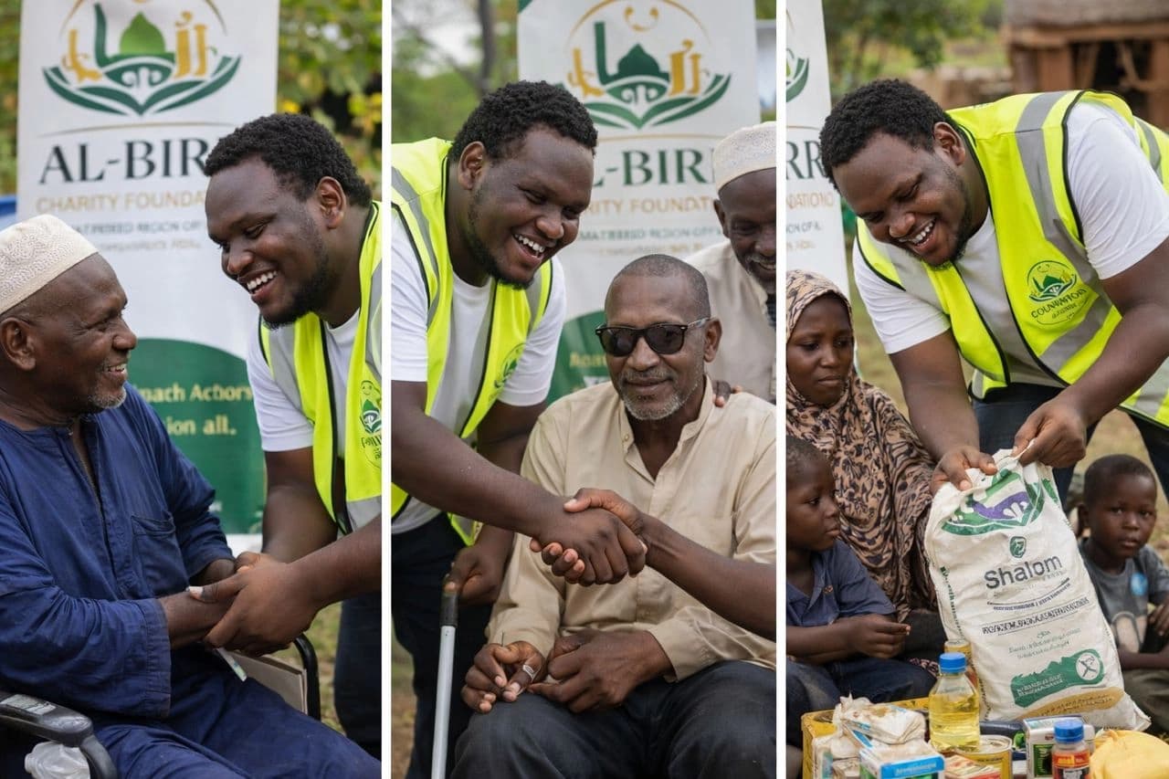 Community members gathered during a distribution activity.
